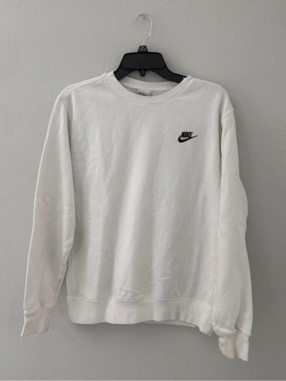 Nike White Crewneck Sweatshirt with Black Swoosh
